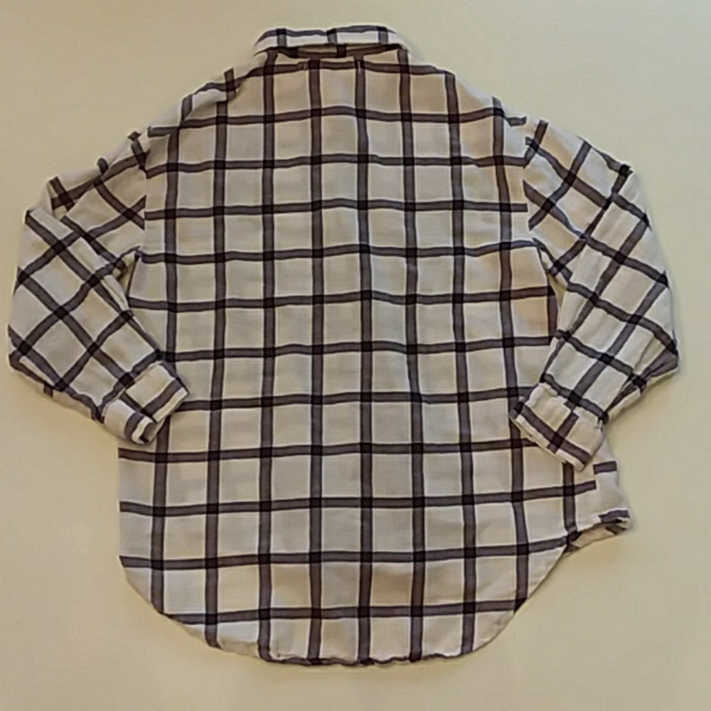 Zara girls size 9 flannel embroidered button down - Picture 6 of 6